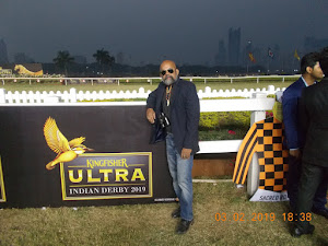 Seafarer/Blogger/Traveller Rudolph.A.Furtado in "Members Enclosure on "Ultra Indian Derby -2019".