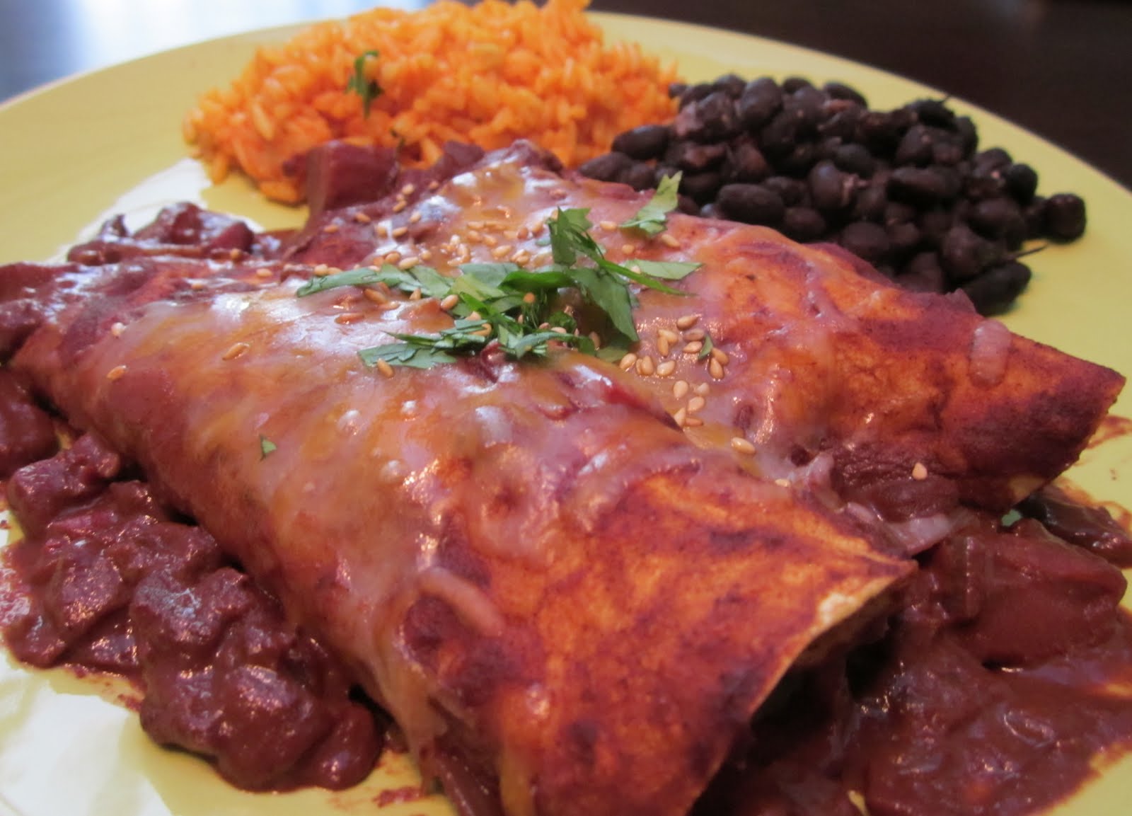 My Mess Their Kitchen Mole Enchiladas with Mexican Rice