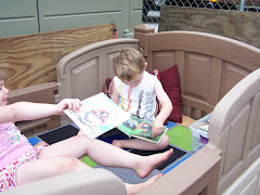 Relaxing in the outside reading center