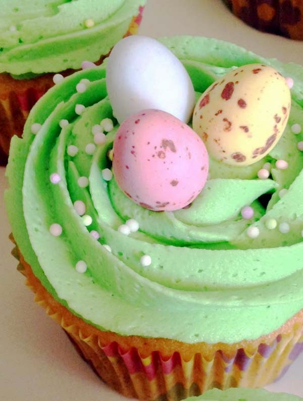 Spring and Easter Cupcakes w/ Chocolate Swiss Meringue Buttercream
