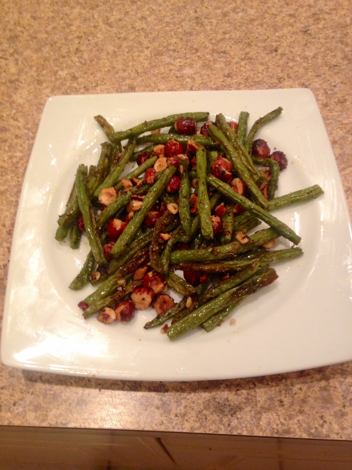 Cravings + Ravings Roasted Green Beans and Hazelnuts