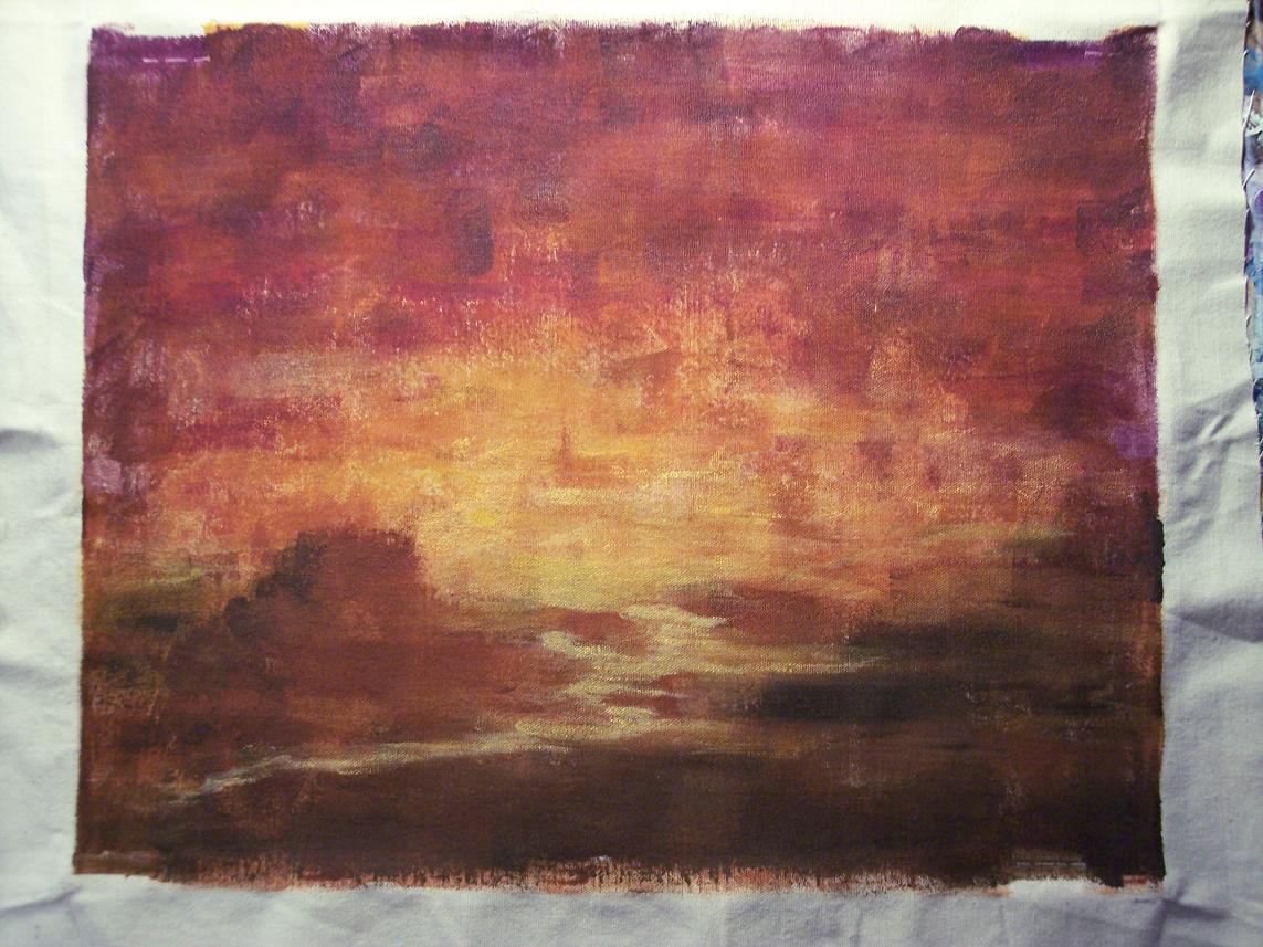 La La Land Painting on Unprimed (Raw) Canvas