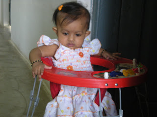 baby girl photograph in walker