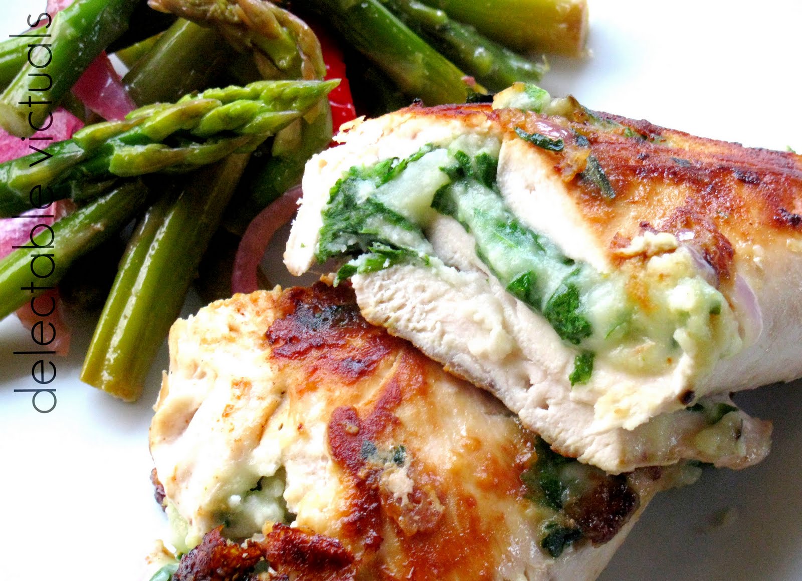 Delectable Victuals Chicken Breasts Stuffed with Mustard Greens and