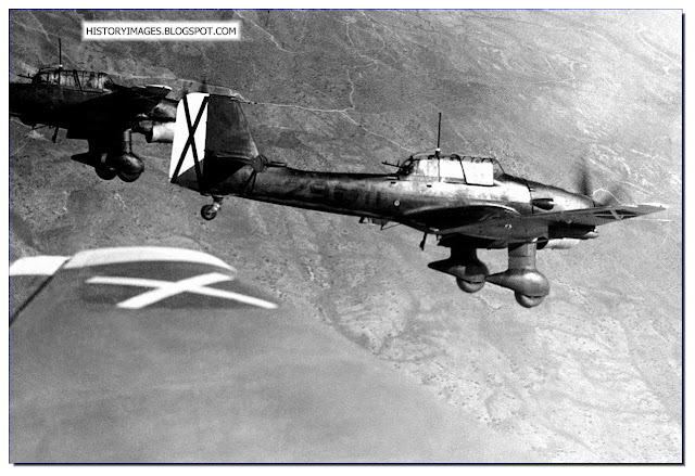 German Stuka Dive bombers fly Spanish skies