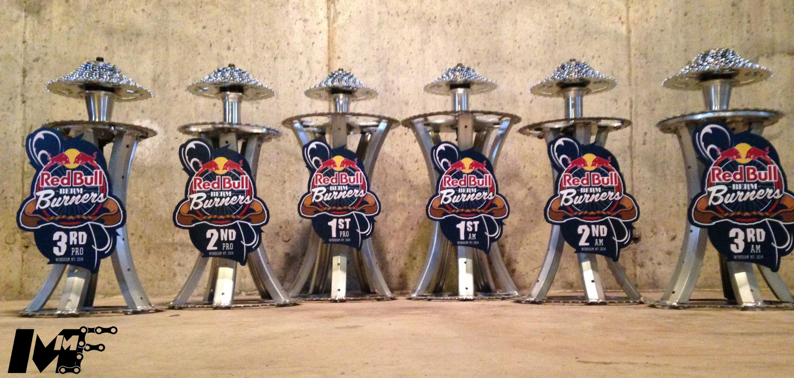 Statuette Trophée Motocross Chromé Vintage - 4 Figures - Déco Collection