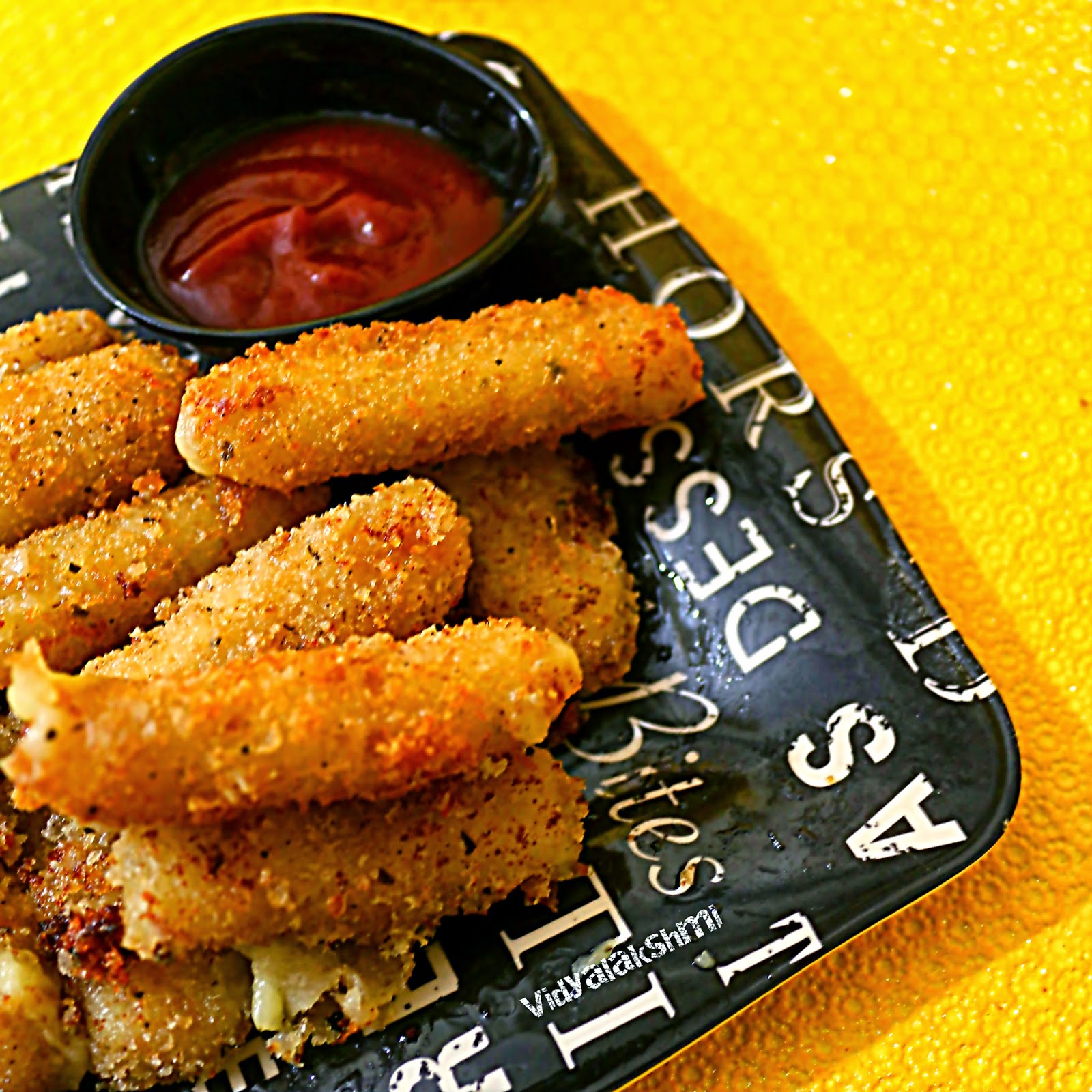 Vidyascooking Crispy Cheddar and Mozzarella Cheese Sticks