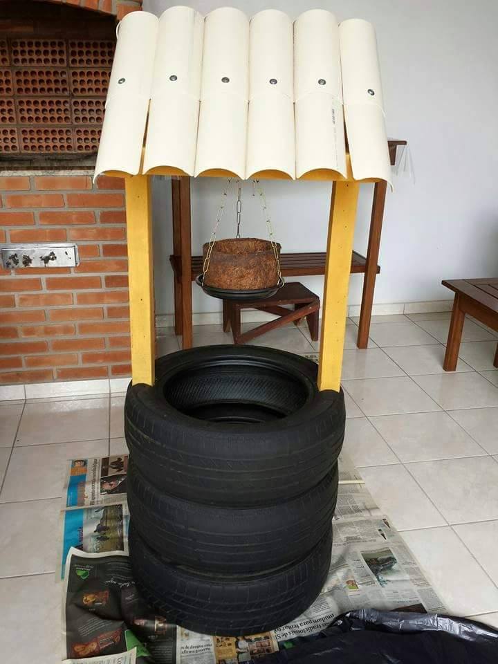 Como Fazer um Floreira para o Jardim em Formato de Poço, reciclando Como Fazer um Floreira para o Jardim em Formato de Poço, reciclando