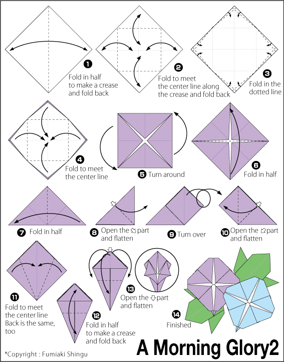 Cara Membuat Origami Bunga Morning Glory | Cara Membuat Origami | Bunga