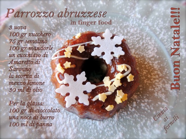 parrozzo abruzzese in finger food