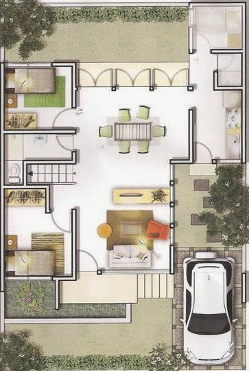 Denah rumah minimalis 2 kamar Denah rumah minimalis 2 kamar
