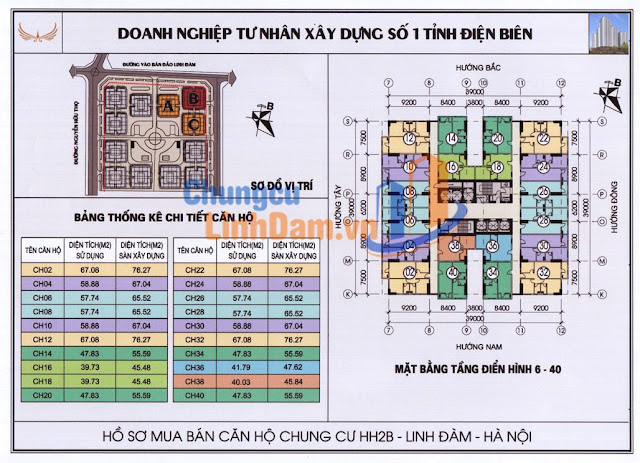 Phan phoi can 3 phong ngu chung cu HH2C Linh Dam gia soc nhat