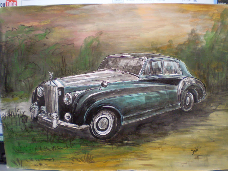 Rolls Royce old 2, watercolor, signed Joli, A4