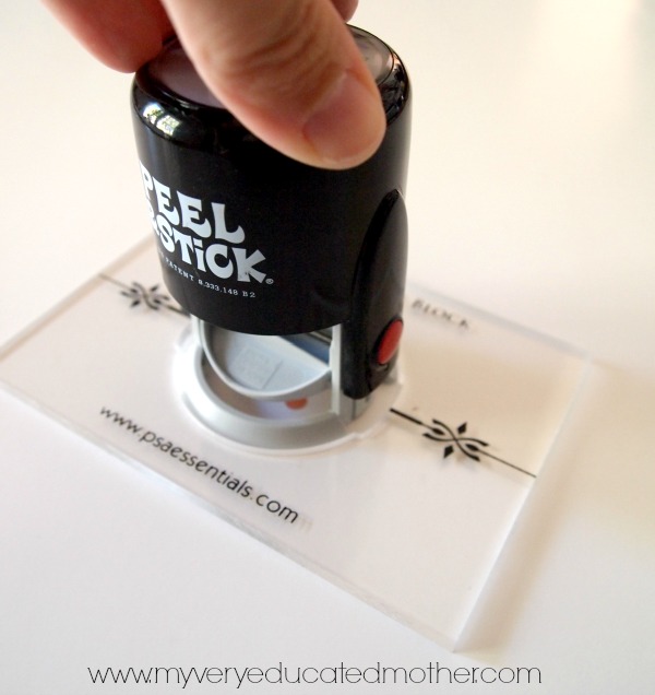 The Stamp Centering Block from PSA Essentials at work! I used this to help make stamped napkin rings for Thanksgiving! 