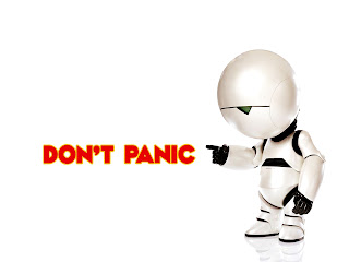 Marvin The Paranoid Android Don't Panic HD Wallpaper
