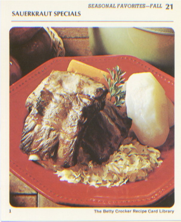 Retro Recipes PressureCooker Ribs and Kraut Recipe by Betty Crocker