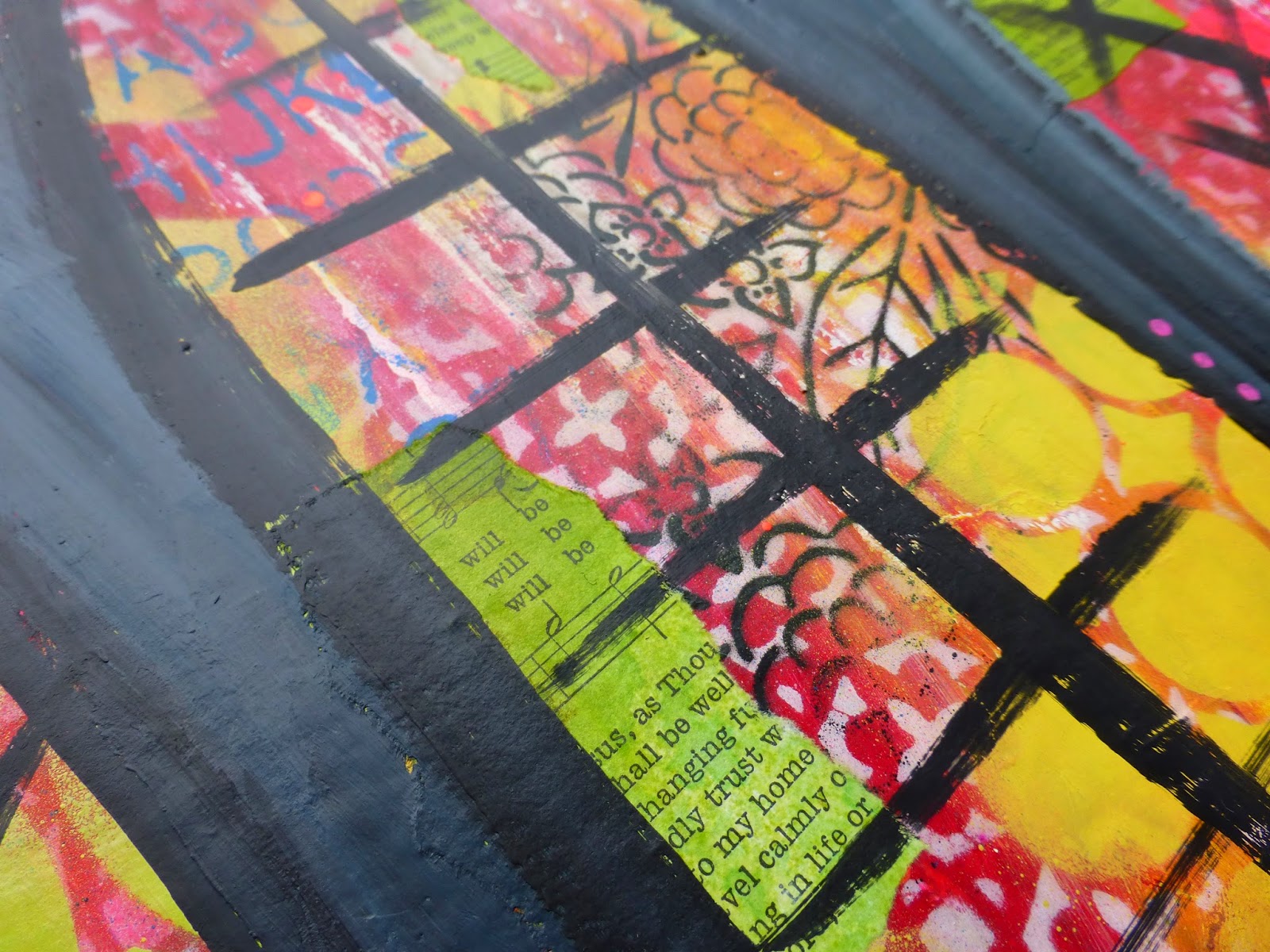 Made by Nicole Cardboard Stained Glass Window Upcycle