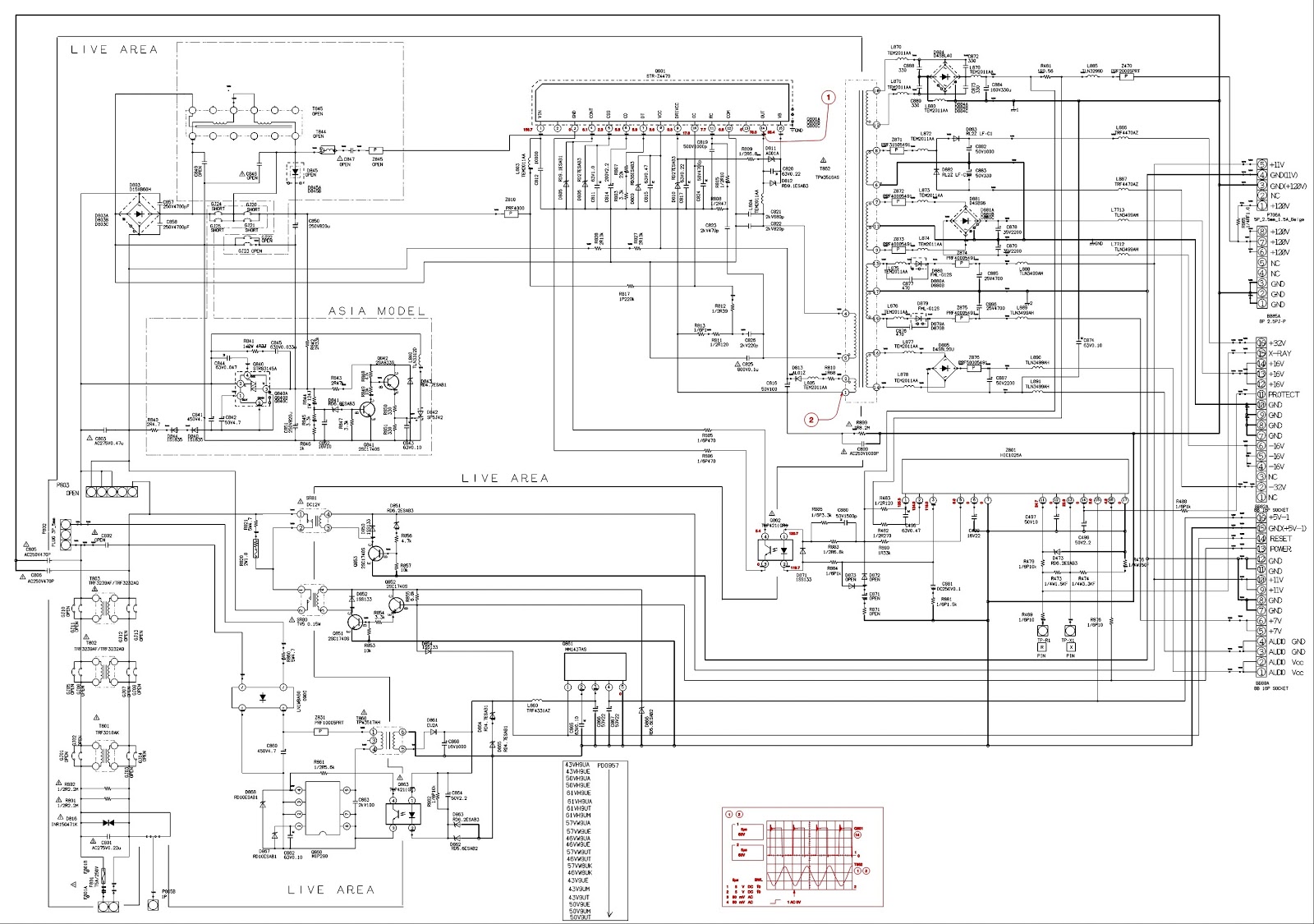 TOSHIBA 50 inch PROJECTION TV - SMPS SCHEMATIC | Electro help toshiba external wiring diagrams 