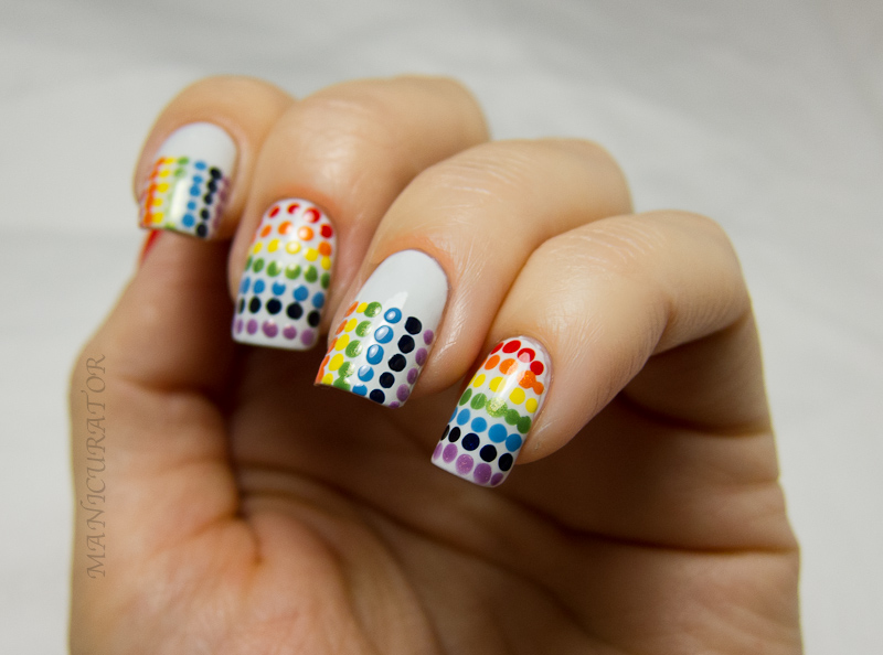 31DC: Day 9 - Rainbow (dot nail art)