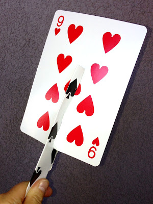 Fan made out of playing card