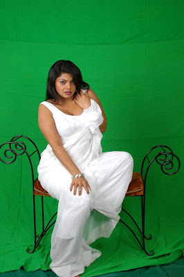 Hot And Spicy Tamil Actress Swathi Verma in  White Sleeveless Blouse Saree Photos
