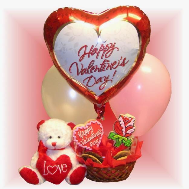 valentine's day flowers with dolls and balloons