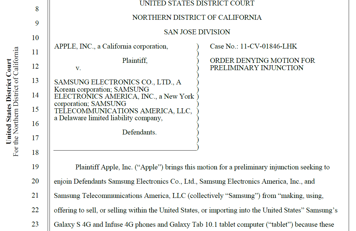 foss patents denial of us preliminary injunction against examples of bad document design