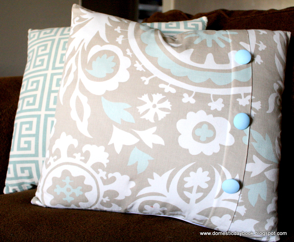 My Domestic Daybook Faux Button Up Pillow Cover