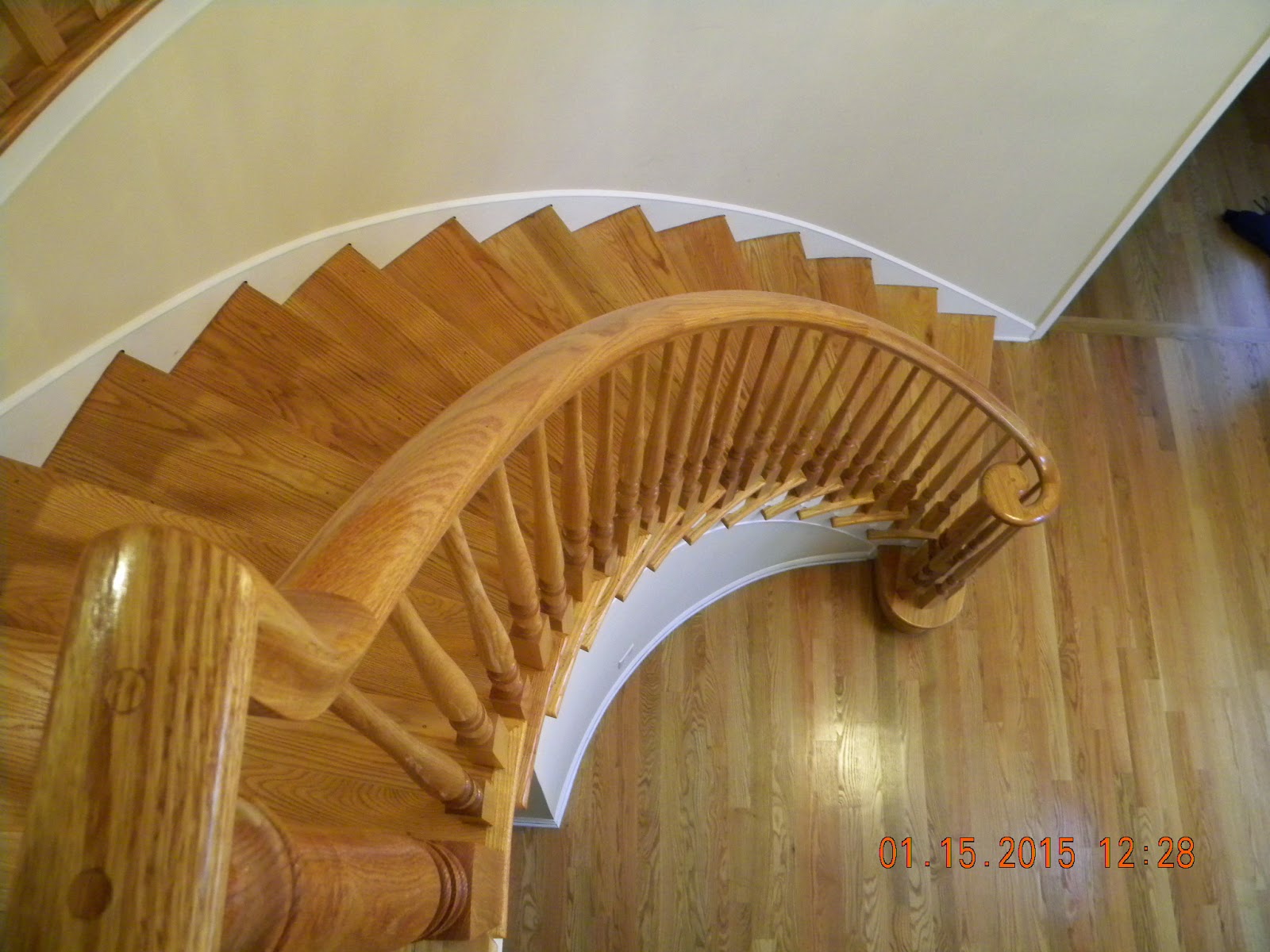 Wood Stairs and Rails and Iron Balusters Wood Stair and Handrail
