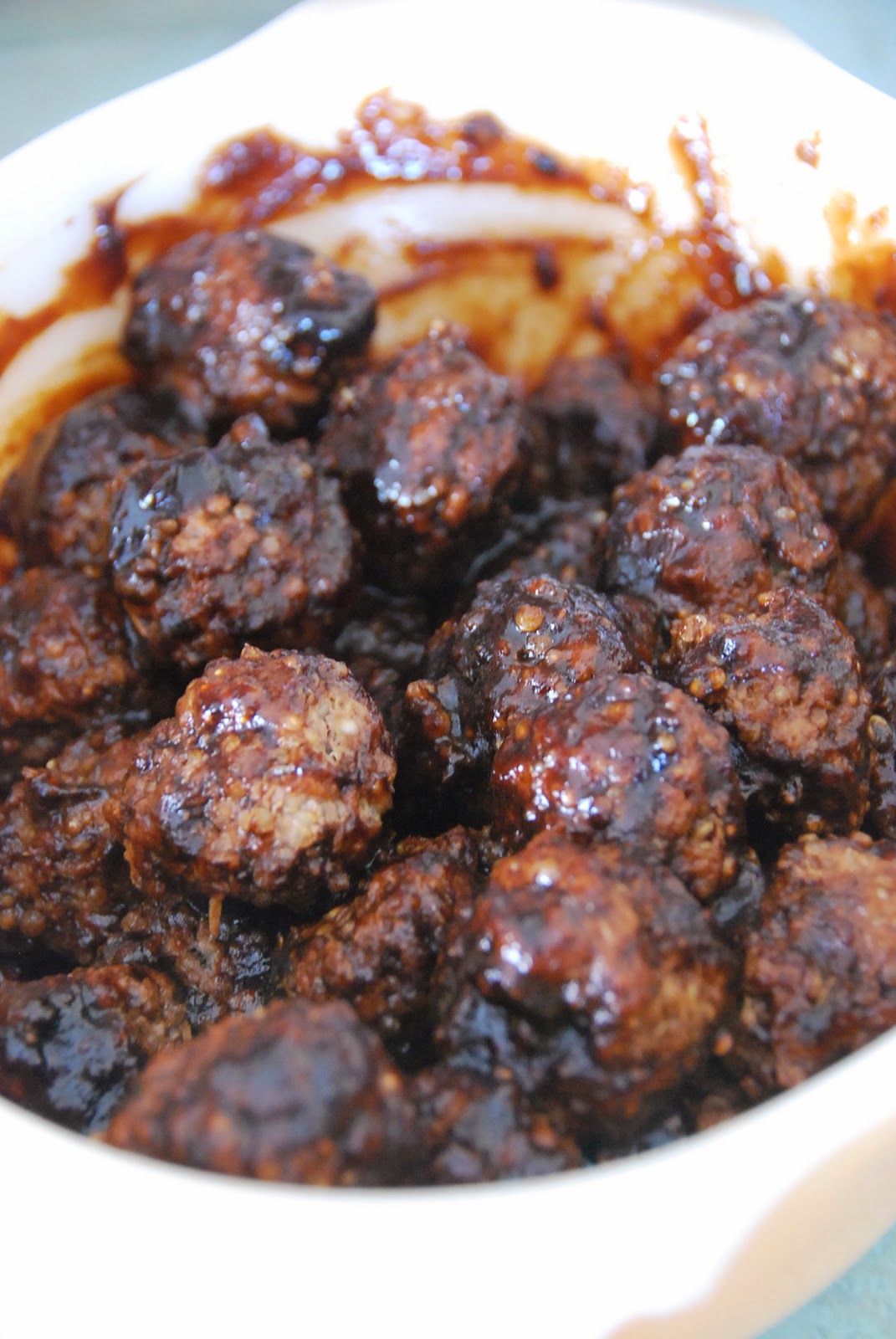 LoveLettersInaPan Honey Balsamic Meatballs