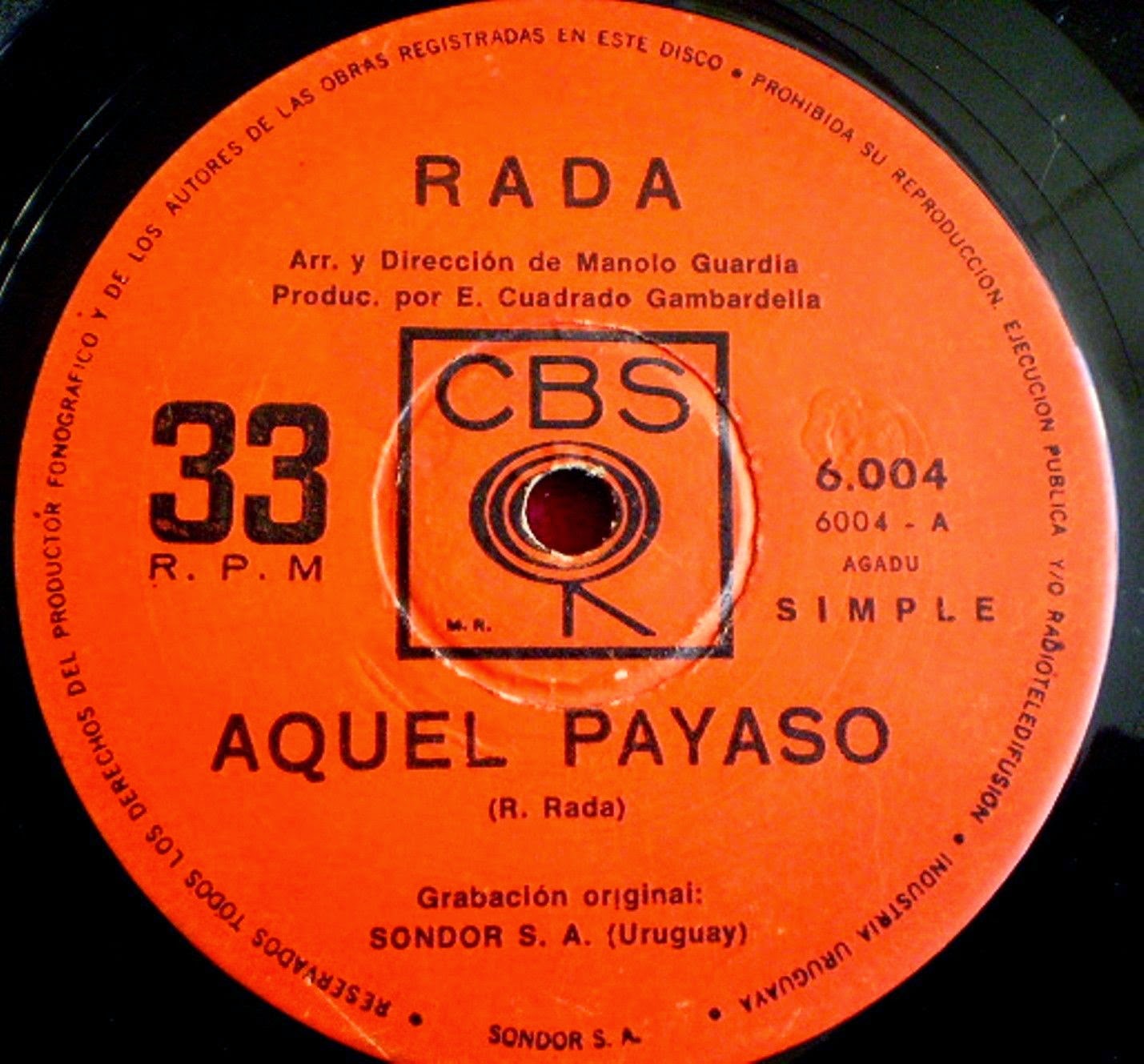 Discos de Argentina 1969 RUBEN RADA