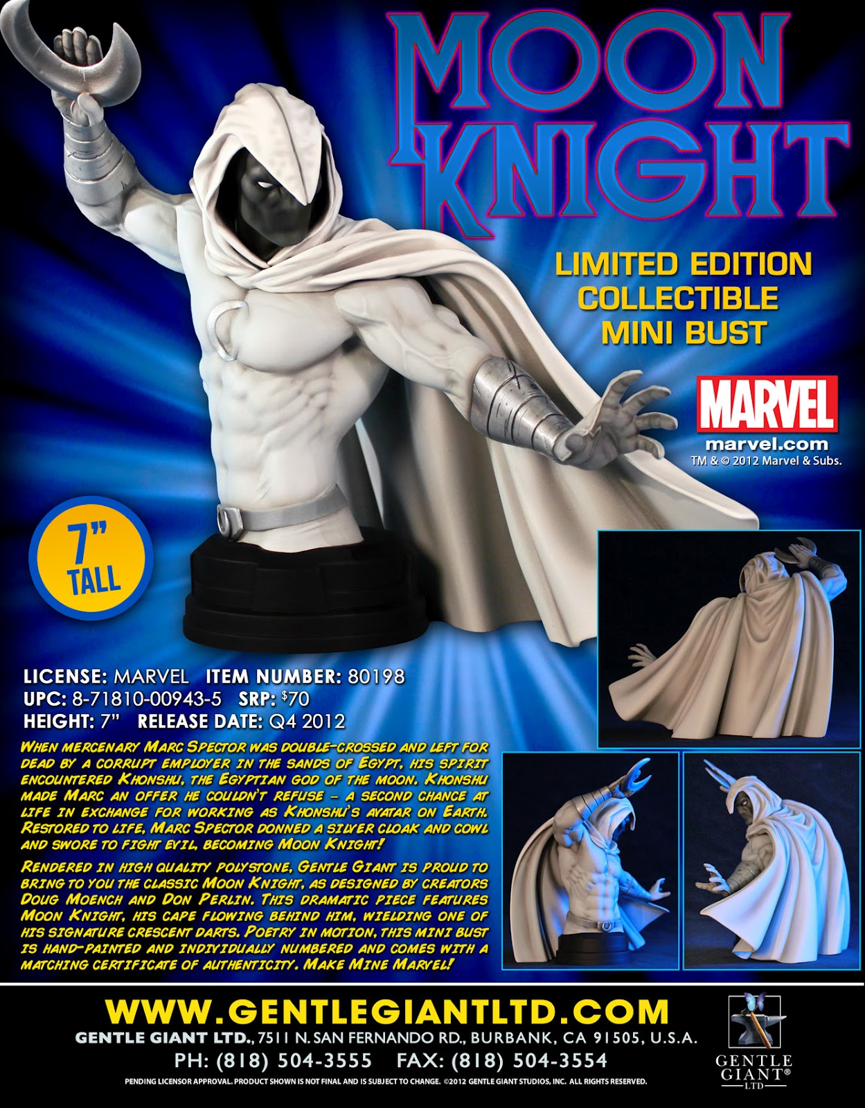 Marvel - Moon Knight (Comic) Legends in 3-Dimensions Bust - Gentle Giant Ltd