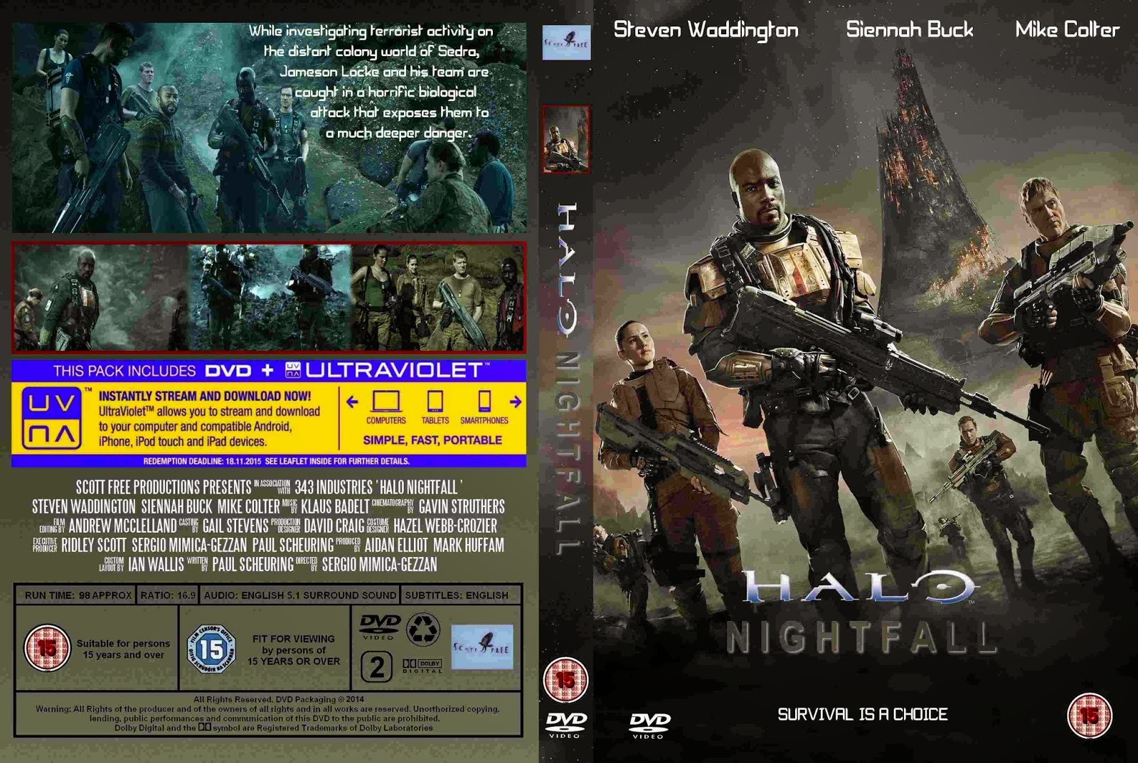 Tudo Gtba Halo Nightfall (2014) Cover DVD Movie