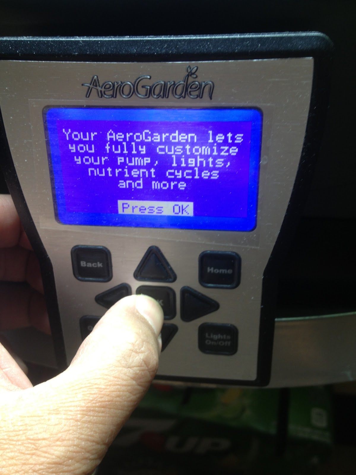 Information wiped out on the AeroGarden Ultra, but saved by the Custom