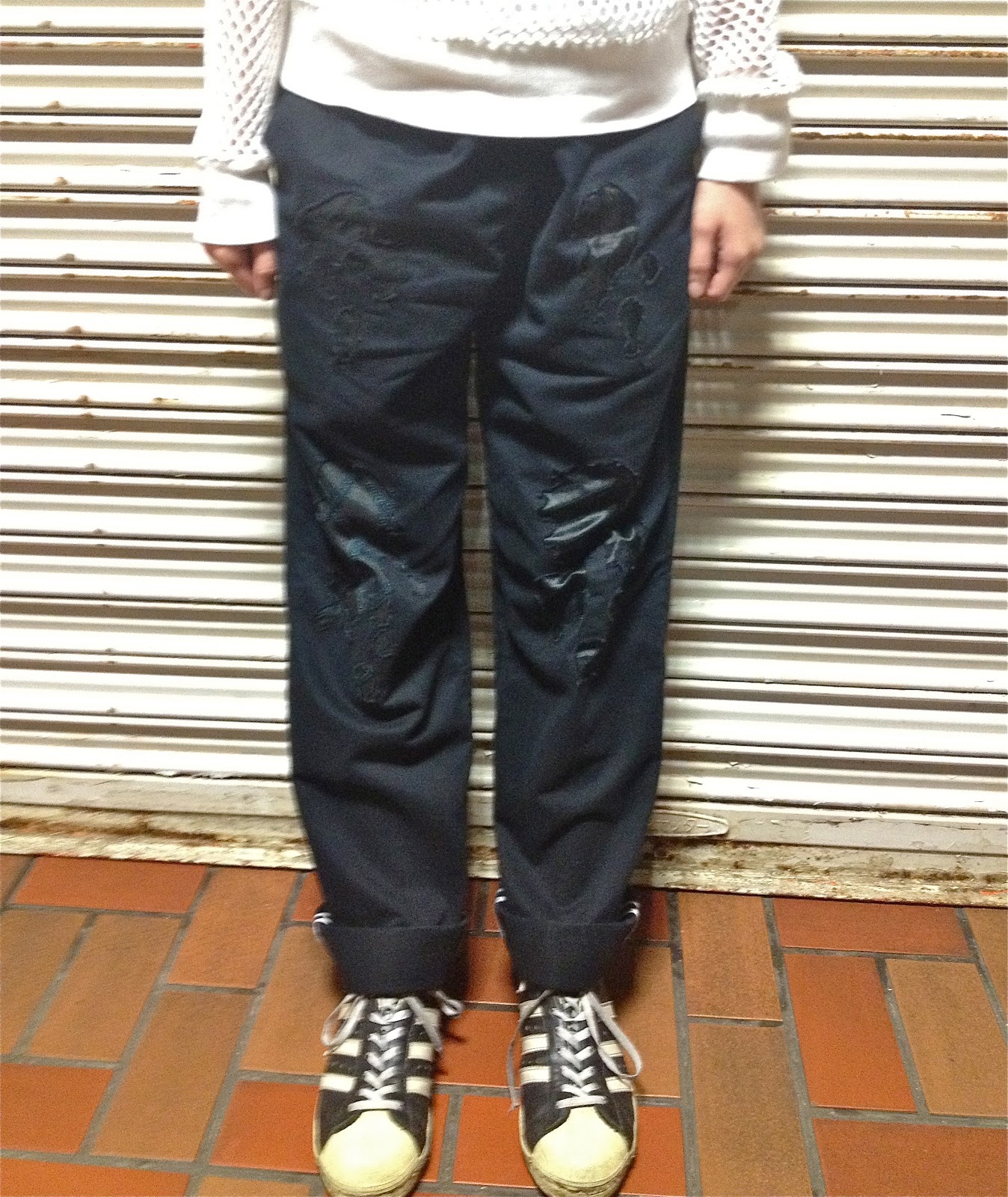 美品 02ss ナンバーナイン モダンエイジ期 インク くり抜き パンツ 3 L NUMBER(N)INE 02SS モダンエイジ期 インクくり抜き加工パンツ