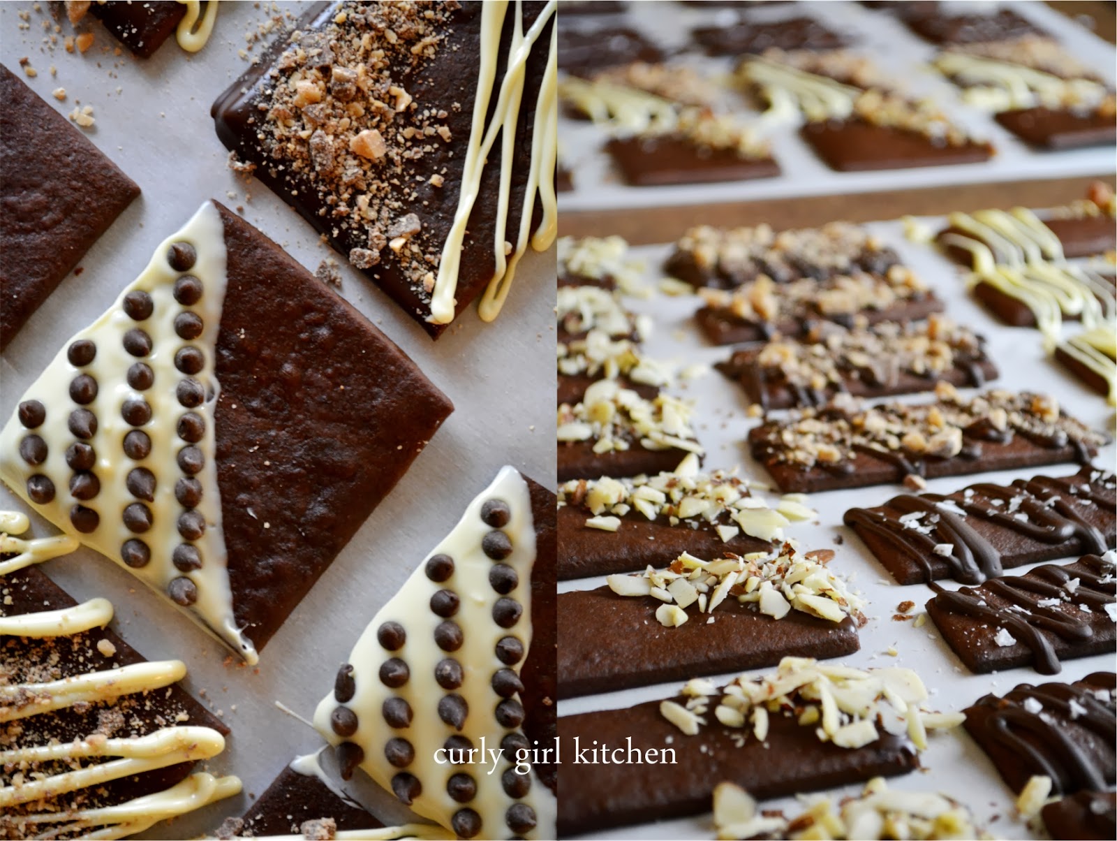 Curly Girl Kitchen Chocolate Dipped Chocolate Shortbread Cookies
