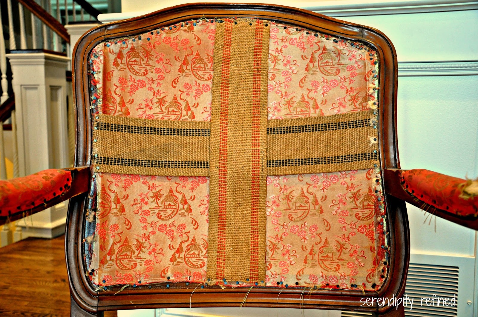 How to Paint Upholstery - Antique Chair Makeover - Midcounty Journal