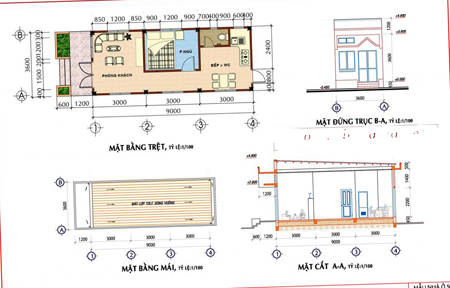 Bản+Vẽ+Nhà+Cấp+4 Mẫu thiết kế nhà cấp 4 nông thôn rẻ đẹp