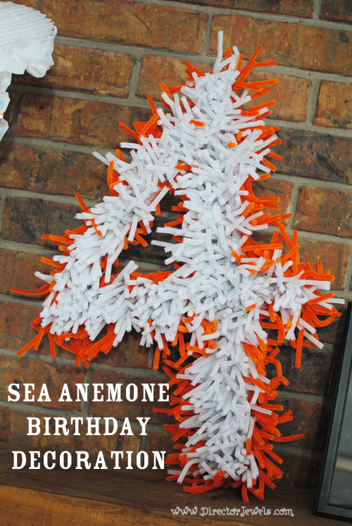 Sea Anemone Birthday Number Decoration for Under the Sea Party - Tutorial at directorjewels.com