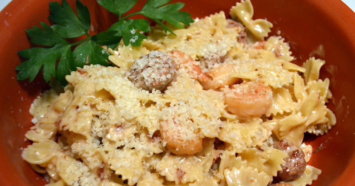 Candy Girl Italian Sausage & Shrimp Alfredo Pasta