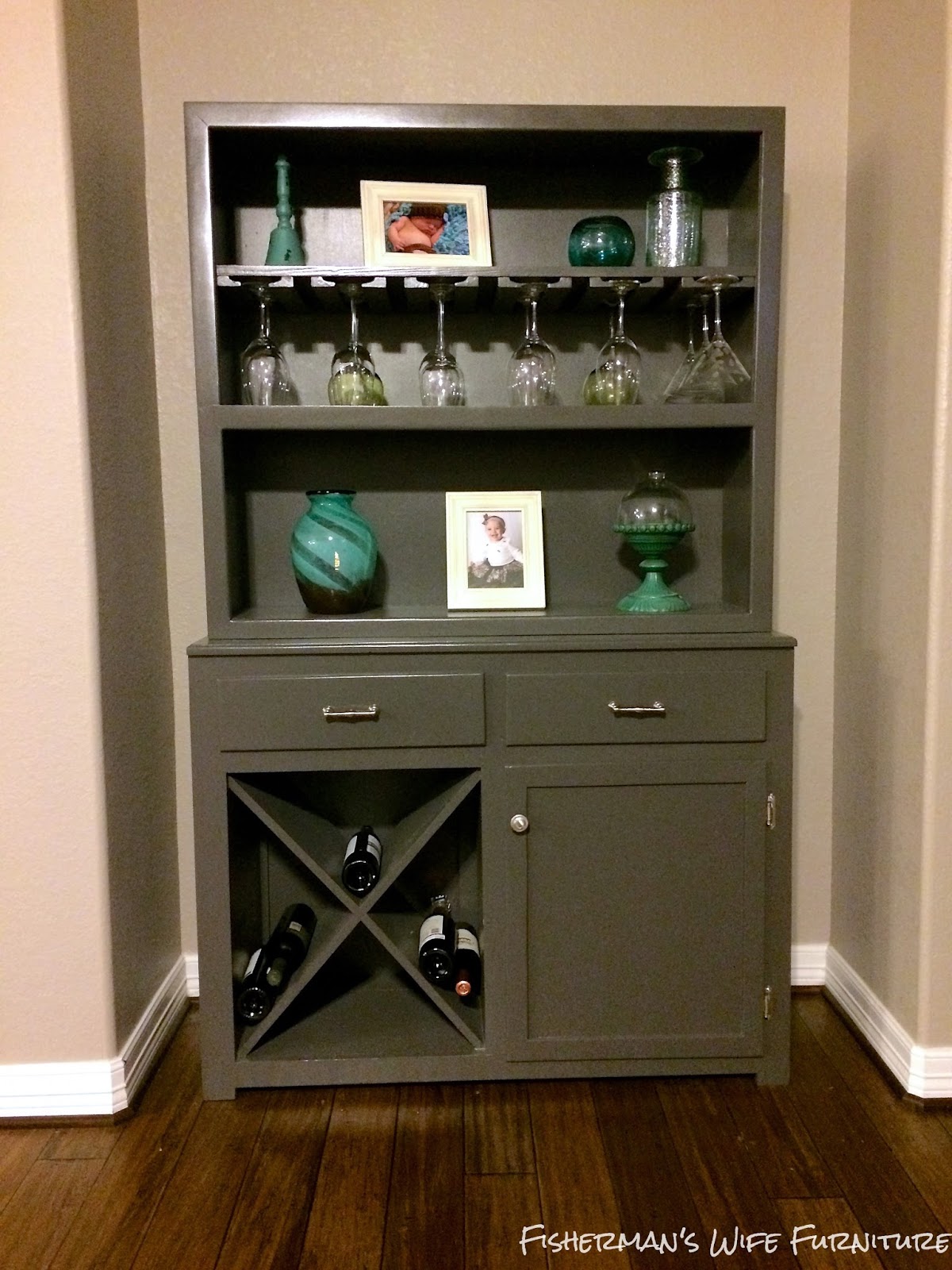 Fisherman's Wife Furniture Hutch to Wine Bar Makeover