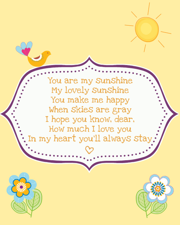 free printable you are my sunshine template