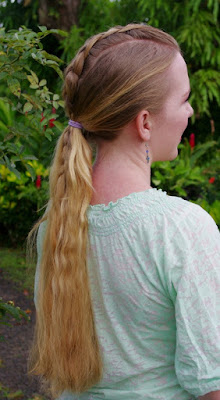 Mohawk Dutch Braid And Low Ponytail For Waist Length Blonde Hair