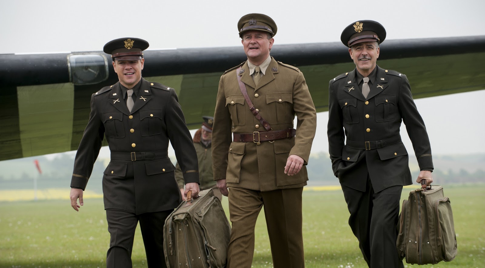 Matt Damon, Hugh Bonneville & George Clooney THE MONUMENTS MEN