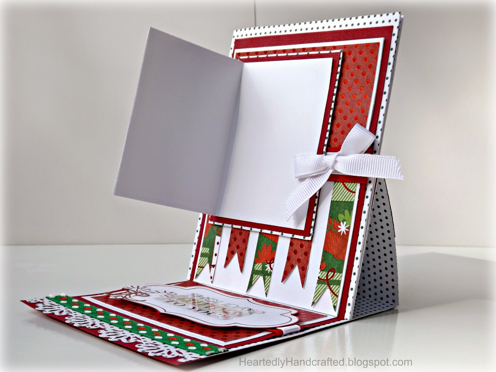Heartedly Handcrafted Christmas Easel Card with a Couple of Surprises