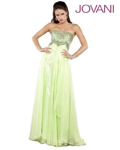 Jovani 1920 Light Green Strapless Evening Gown Dress Prom 2 6 New
