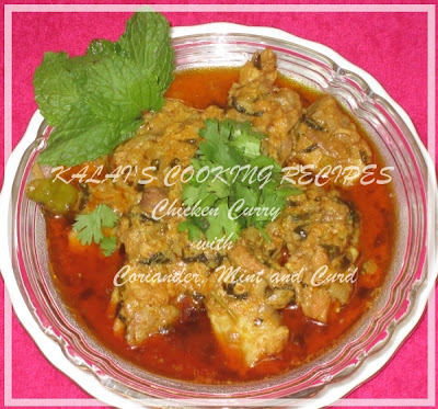 Chicken Curry with Coriander, Mint and Curd