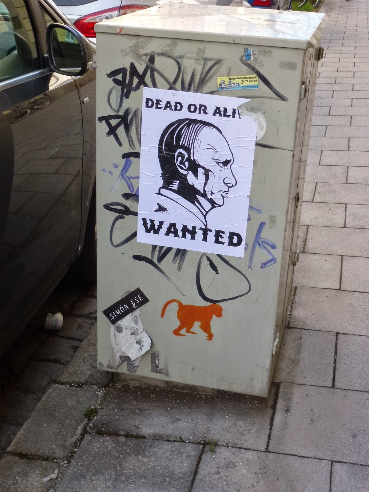 Dead or Alive, Wanted, Putin,Poster, Schulstraße, München