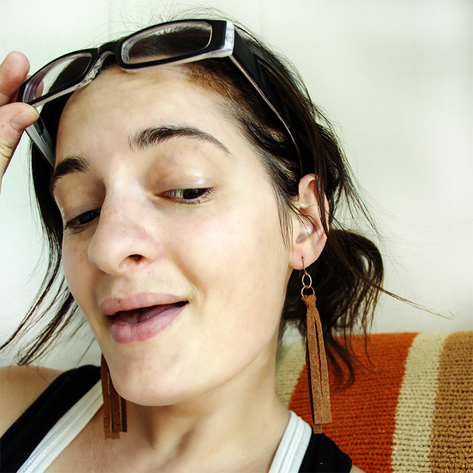 Ruth Reyes-Loiacano Leather Earrings