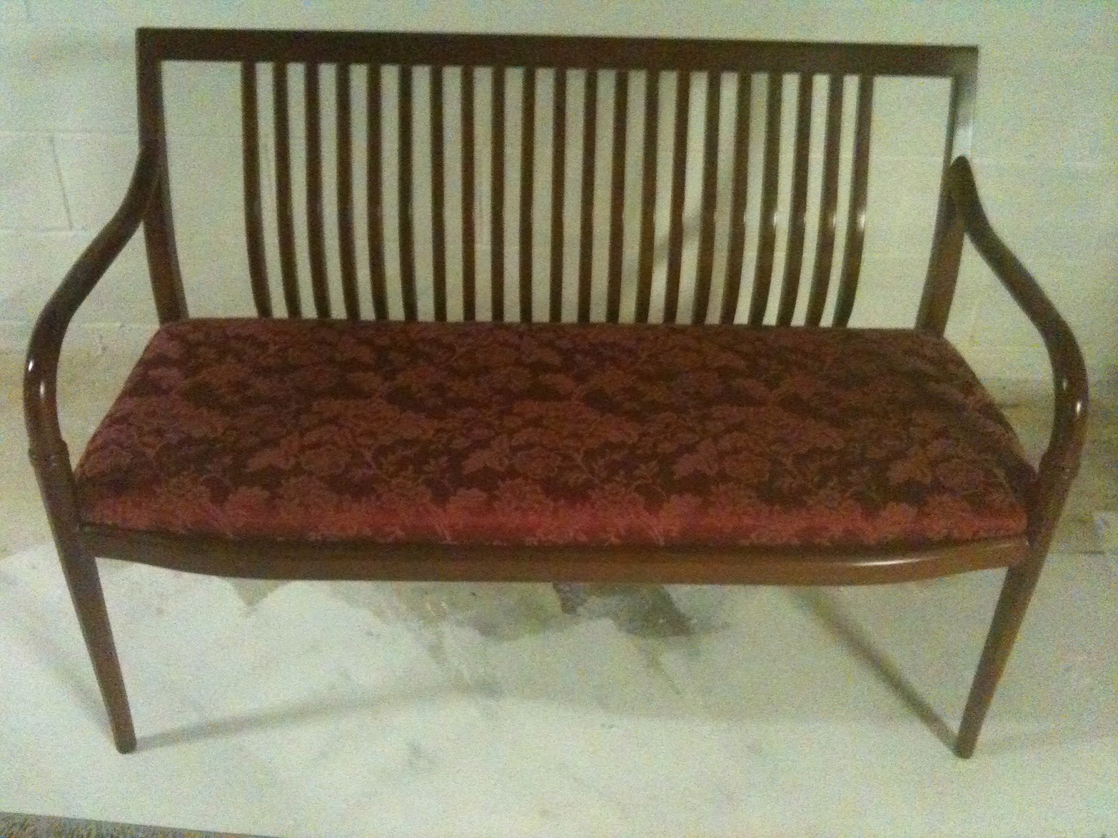 Crafting History Store Settee Vintage upholstered Bench Seat